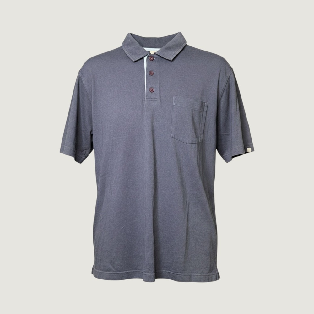 Ocean Pacific Op Mens Blue Grey Short Sleeve Pocket Polo Shirt OPS6JOOP Size M - Picture 1 of 6